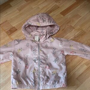 H&M Pastel Pink Kids Raincoat with Floral Print